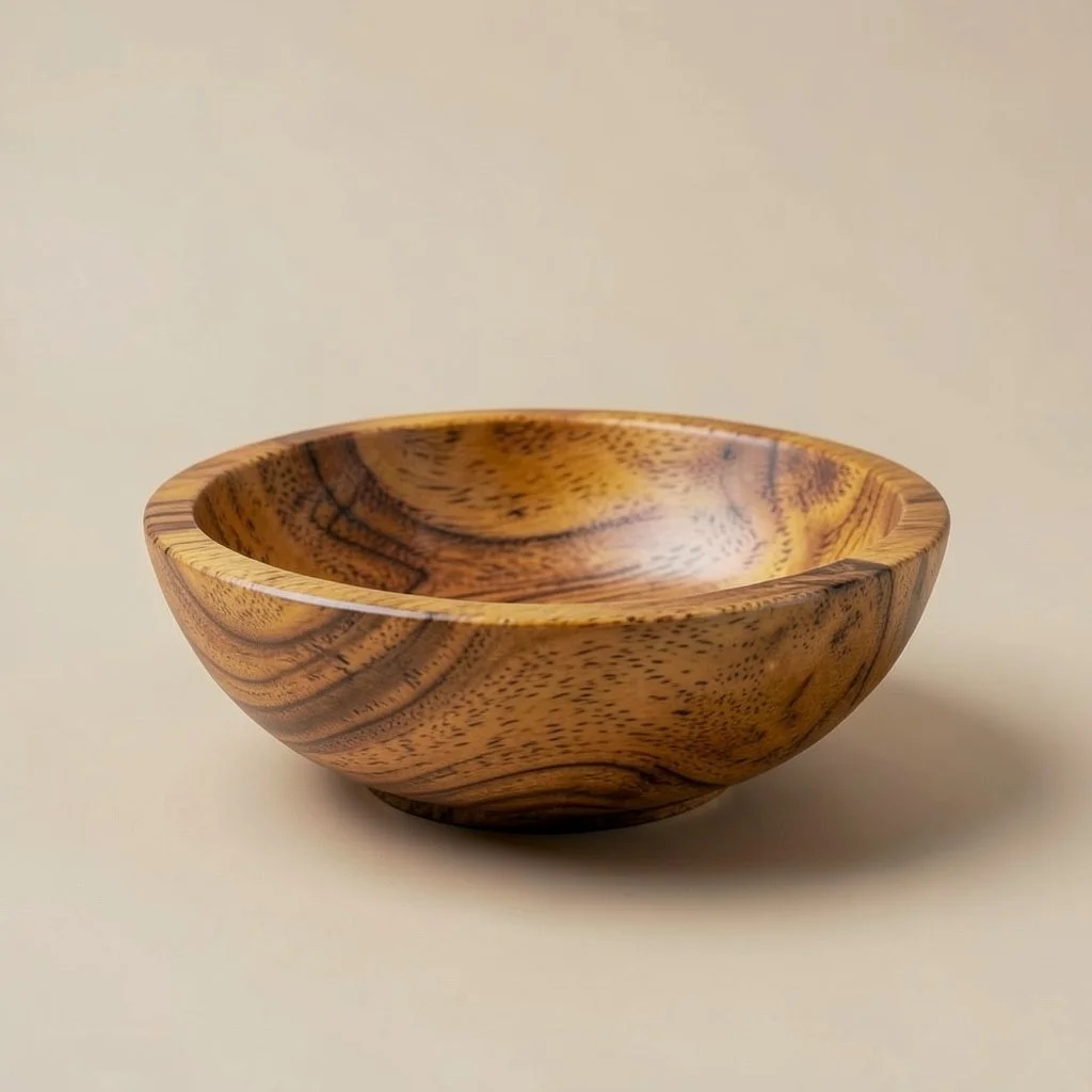 Carved mango wood bowl